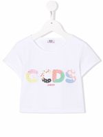 Gcds Kids t-shirt crop à logo imprimé - Blanc