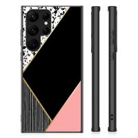 Samsung Galaxy S23 Ultra Backcover Zwart Roze Vormen Samsung Galaxy S23 Ultra Backcover Zwart Roze Vormen