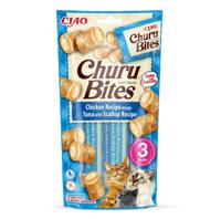 INABA Churu Bites Kip met tonijn en sint-jakobsschelpen - kattensnoepje - 3x10 g