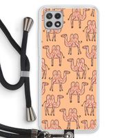Kameel: Samsung Galaxy A22 4G Transparant Hoesje met koord Kameel: Samsung Galaxy A22 4G Transparant Hoesje met koord