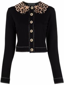 Philipp Plein cardigan à imprimé léopard - Noir