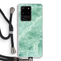 Groen marmer: Samsung Galaxy S20 Ultra Transparant Hoesje met koord