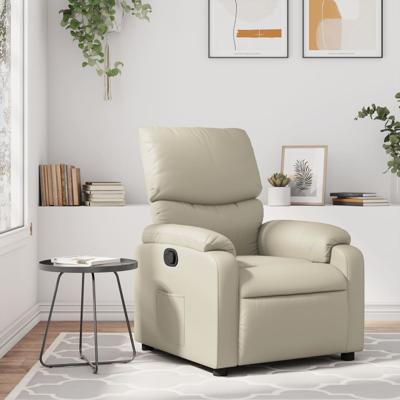 Fauteuil verstelbaar kunstleer crèmekleurig