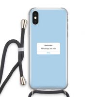 Reminder: iPhone XS Transparant Hoesje met koord