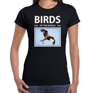 Rode wouw vogels t-shirt met dieren foto birds of the world zwart voor dames