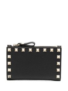 Valentino Garavani porte-cartes Rockstud en cuir - Noir