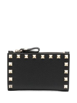 Valentino Garavani porte-cartes Rockstud en cuir - Noir