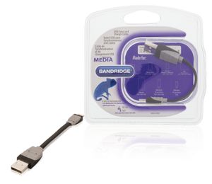 Bandridge Data en Oplaadkabel Apple Lightning naar USB A Male 0.10 m Zwart | 1 stuks - BBM39300B01 BBM39300B01