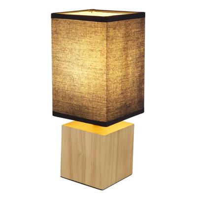 Globo Strakke tafellampValentino hout met zwarte kap - 21628B