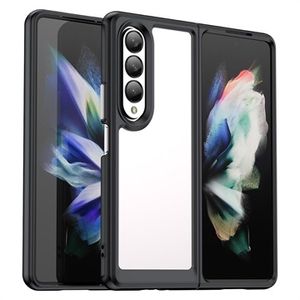 Anti-Shock Samsung Galaxy Z Fold4 Hybrid Case - Zwart / Doorzichtig