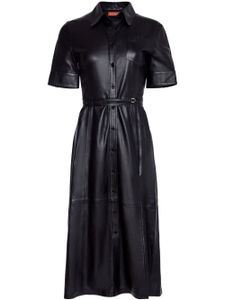 Altuzarra robe-chemise en cuir ceinturée - Noir