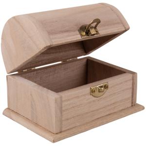 Klein houten kistje met sluiting en deksel - 10 x 6 x 6 cm - Sieraden/spulletjes/sleutels