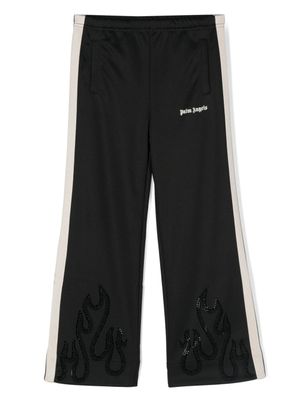 Palm Angels Kids pantalon de jogging à strass - Noir