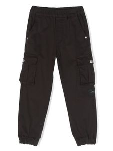 John Richmond Junior pantalon en coton à patch logo - Noir