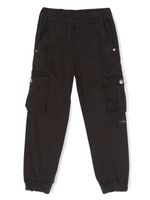 John Richmond Junior pantalon en coton à patch logo - Noir - thumbnail