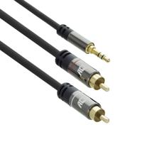 ACT AC3607 audio kabel 5 m 2 x RCA 3.5mm Zwart - thumbnail