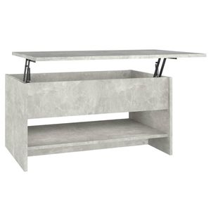 The Living Store Salontafel - Betongrijs - 80 x 50 x 40 cm - Verborgen opbergruimte