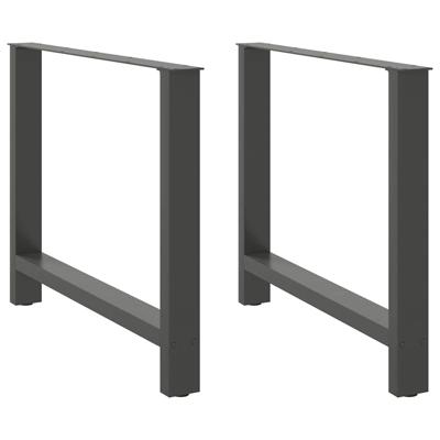 Salontafelpoten 2 st 100x(72-73) cm staal antraciet