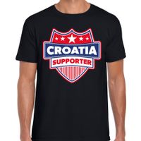 Kroatie / Croatia schild supporter t-shirt zwart voor heren - thumbnail