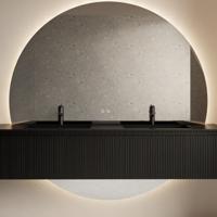 Badkamerspiegel Gliss Design Lios Rond 140cm Met LED-Verlichting En Spiegelverwarming - thumbnail