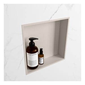 Wandnis Solid Surface Easy | In- en opbouw | 30x30x8 cm | 1 vak | Linen/Talc