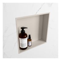 Wandnis Solid Surface Easy | In- en opbouw | 30x30x8 cm | 1 vak | Linen/Talc