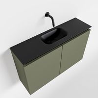 Toiletmeubel Mondiaz Ture | 80 cm | Meubelkleur Army | Eden wastafel Urban Midden | Zonder kraangat Toiletmeubel Mondiaz Ture | 80 cm | Meubelkleur Army | Eden wastafel Urban Midden | Zonder kraangat