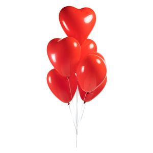 Globos Ballonnen hart ballonnen rood 30cm, 6st.