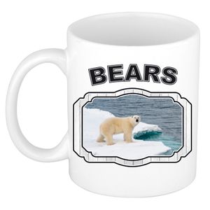 Dieren ijsbeer beker - bears/ ijsberen mok wit 300 ml