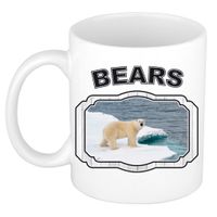 Dieren ijsbeer beker - bears/ ijsberen mok wit 300 ml - thumbnail