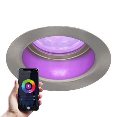 HOFTRONIC SMART Mari smart LED inbouwspot verzonken - 5.5 Watt - RGBWW - WiFi+BLE - Verwisselbare GU10 - Dimbaar - voor binnen en buiten - RVS