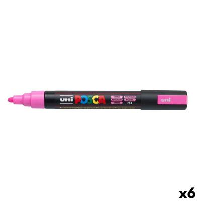 Fluoriscerende Markeerstift POSCA PC-5M Roze (6 Stuks)