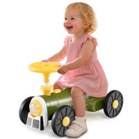 Rijdauto Rijdvoertuig met Stuur & Trektoeter-knop & Opbergruimte Onder de Zitting Rijders Kinderauto 61 x 30 x 38 cm Groen