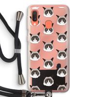 It's a Purrr Case: Samsung Galaxy A20e Transparant Hoesje met koord