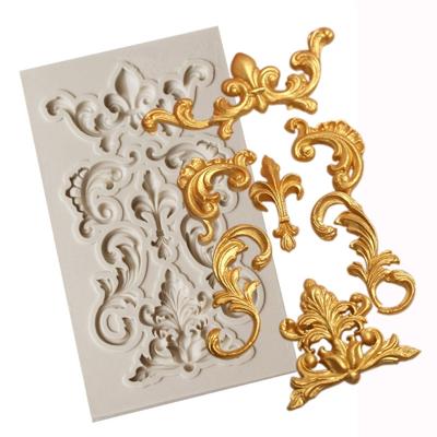 2 stuks Border silicone Mold fondant schimmel taart decoreren tools chocolade schimmel (grijs)