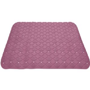Excellent Houseware Badmat - antislip - oud roze - 55 cm - vierkant