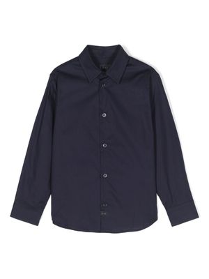 Fay Kids chemise en coton à manches longues - Bleu