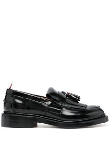 Thom Browne mocassins en cuir à bande tricolore - Noir