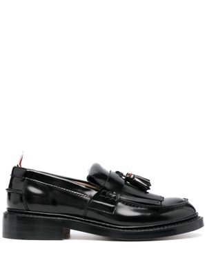 Thom Browne mocassins en cuir à bande tricolore - Noir