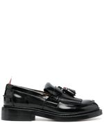 Thom Browne mocassins en cuir à bande tricolore - Noir - thumbnail