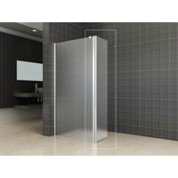 Wiesbanden Comfort Zijwand Draaibaar Links - 350x2000x10mm - NANO - Melkglas/Chroom