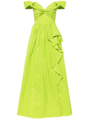 Marchesa Notte robe longue Twist - Vert