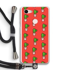 Mini cactus: Pixel 3 XL Transparant Hoesje met koord