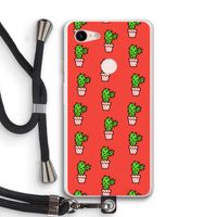 Mini cactus: Pixel 3 XL Transparant Hoesje met koord