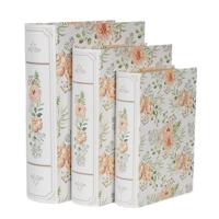 Clayre & Eef Opbergboeken bloem set a 3 Clayre & Eef Opbergboeken bloem set a 3