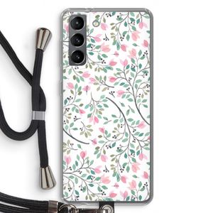 Sierlijke bloemen: Samsung Galaxy S21 Transparant Hoesje met koord