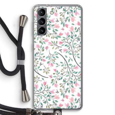 Sierlijke bloemen: Samsung Galaxy S21 Transparant Hoesje met koord