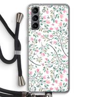 Sierlijke bloemen: Samsung Galaxy S21 Transparant Hoesje met koord
