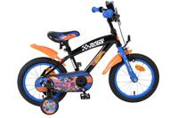 Heiße Räder Hot wheels kinderfiets - jongens - 14 inch - zwart oranje blauw