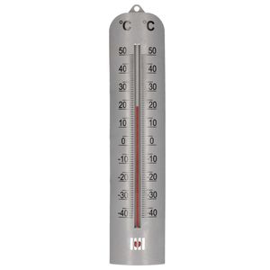 Lifetime Garden zon/Schaduw thermometer zilver voor buiten 27 cm kunststof